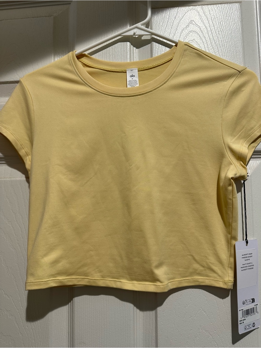 ALO Yoga Lemon Yellow Cropped Crew Tee